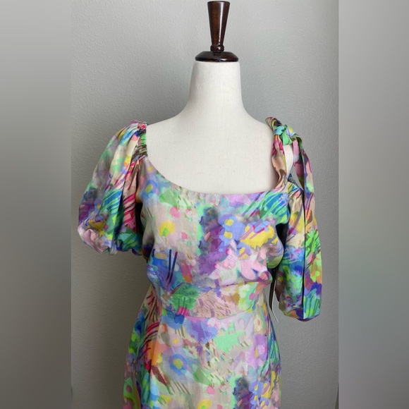 Plenty by Tracy Reese One-Shoulder Puff-Sleeve Dress Sz XS - Picture 10 of 16